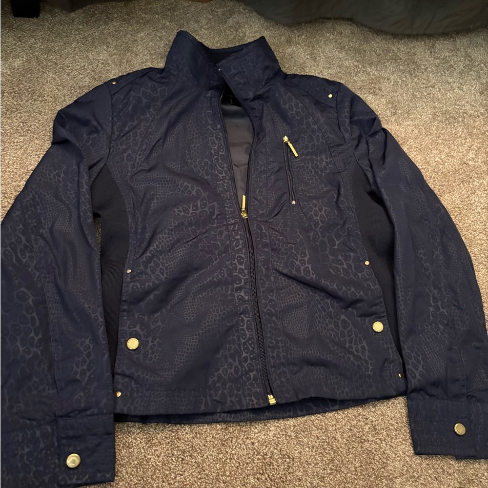 Weatherproof Navy Jacket with Gold Details